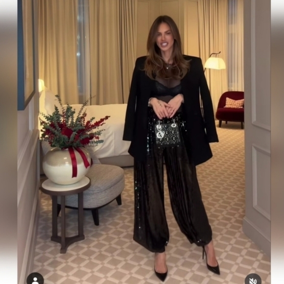 Zara LIMITED EDITION SEQUIN PANTS - Picture 3 of 14